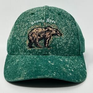 Grizzly Bear Disneys California Adventure Hat Baseball Cap Strapback Green